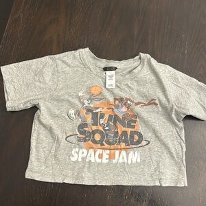 TRUCE Girls Space Jam Tune Squad distressed gray T-shirt size Small or 7/8